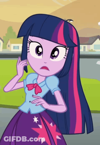 Twilight Sparkle From My Little Pony Equestria Girls Is Talking On Her Phone GIF