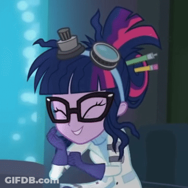 Twilight Sparkle From My Little Pony Equestria Girls Wearing Glasses And Goggles GIF