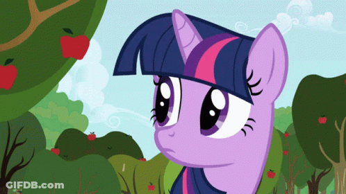 Twilight Sparkle Standing In Apple Field GIF
