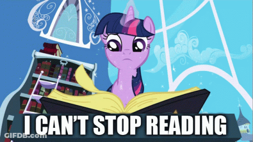 Twilight Sparkle From My Little Pony Reading A Book GIF