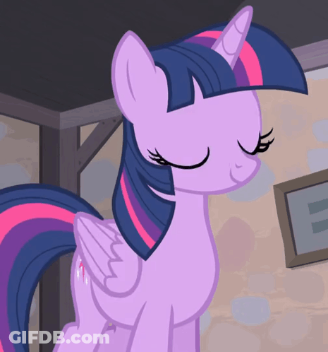 Twilight Sparkle From My Little Pony Stands In Front Of A Picture GIF