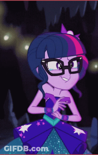 Twilight Sparkle In Glasses And Purple Dress GIF
