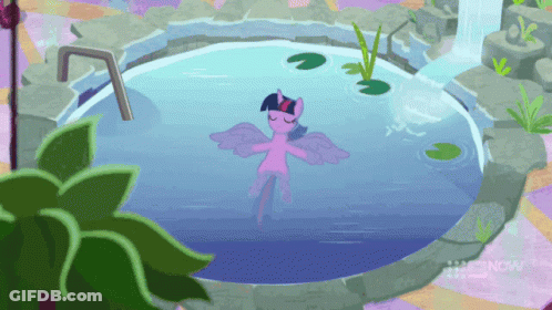 Twilight Sparkle Is Swimming In A Pool Of Water GIF