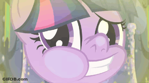 Twilight Sparkle Smiling With Rainbow Mane GIF