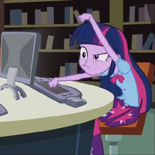 Twilight Sparkle Typing At PC GIF