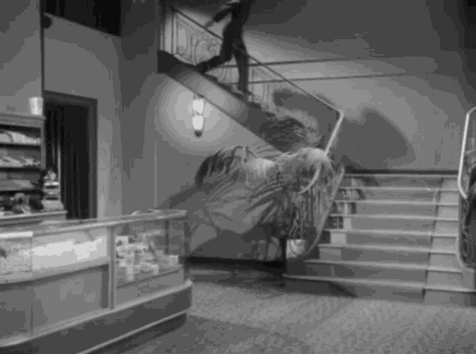 Twilight Zone Down The Stairs Mirror Bump GIF