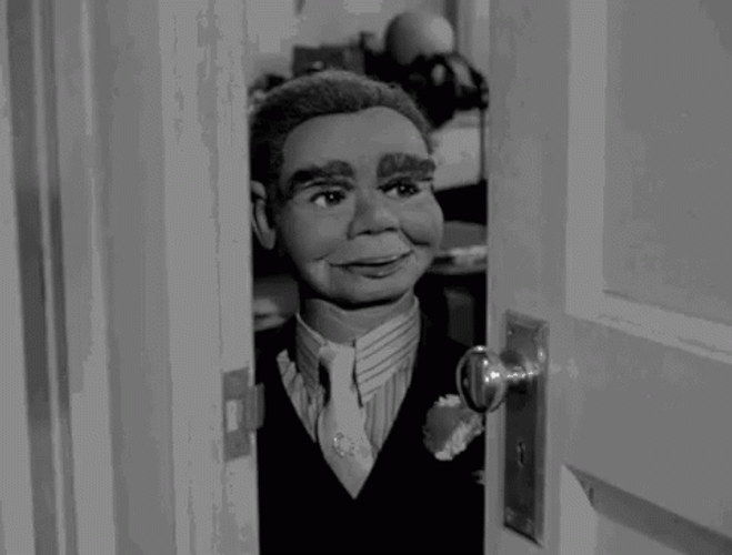 Twilight Zone Shutting Door Masked Face GIF