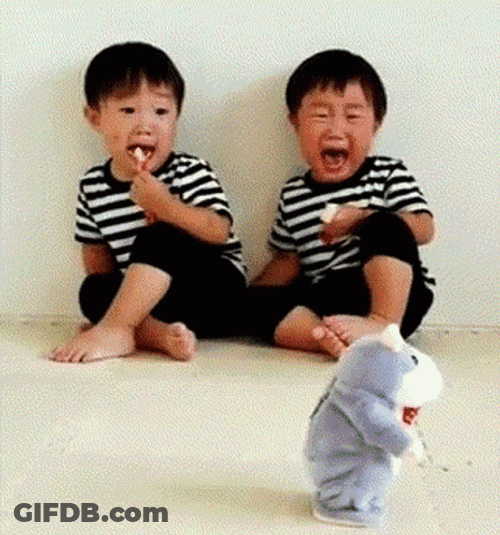 Twin Kid Crying And Scared GIF