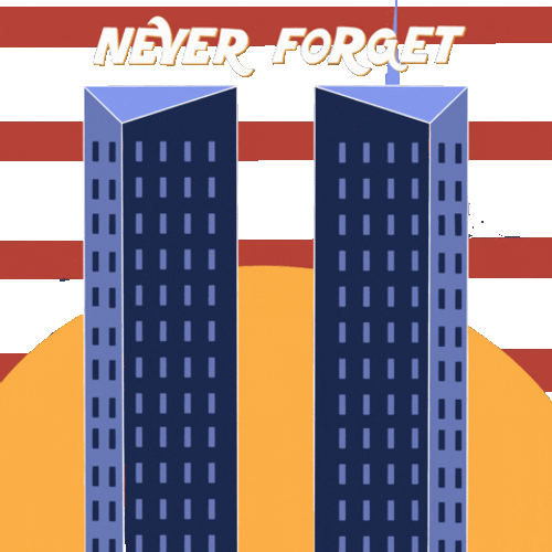 Twin Towers Falling Never Forget Graphics Design GIF