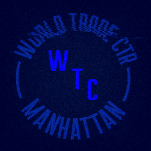 Twin Towers Falling Spinning Mobile Design GIF