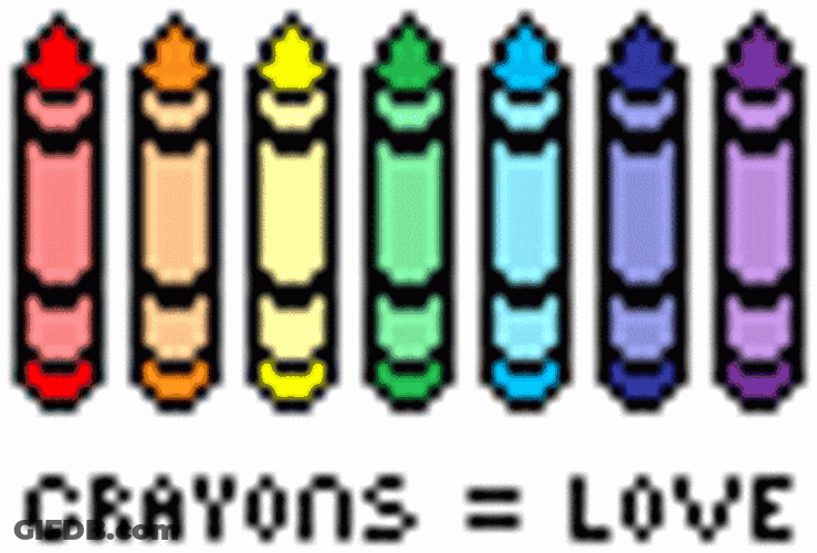 Twinkling Lights Of Coloring Crayons GIF