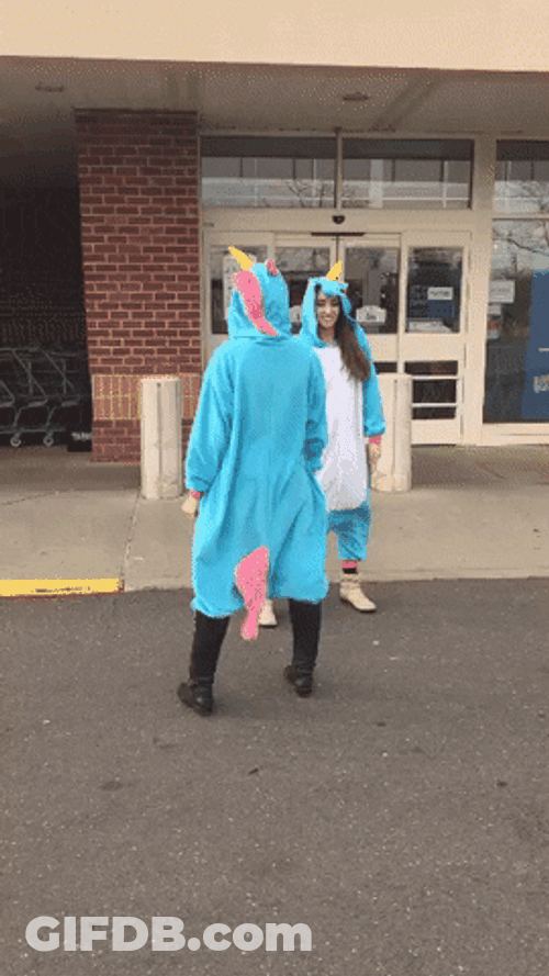 Twinning Halloween Costume GIF