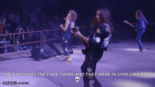 Twins In Sync On Screen GIF
