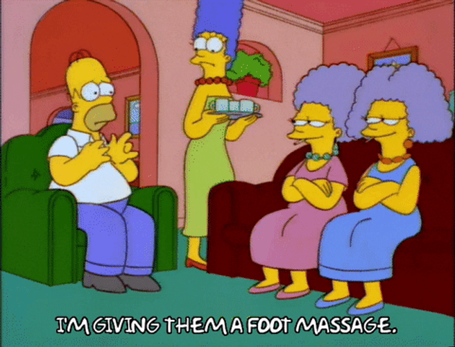 Twins Selma Bouvier Homer Foot Massage GIF