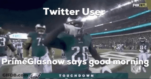 Twitter User Primeglasnow Says Good Morning On Football Field GIF
