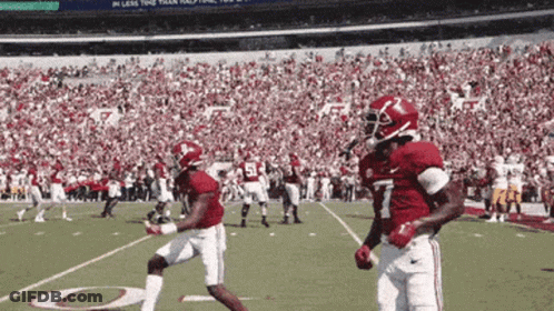 Two Alabama Football Players Celebrate Touchdown GIF