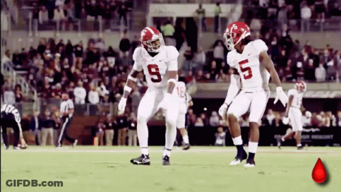 Two Alabama Football Players Number 9 And 5 Dancing GIF