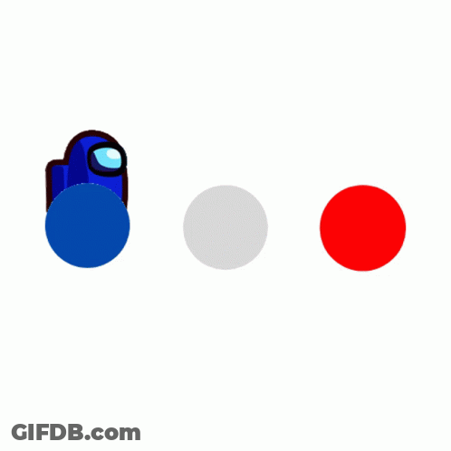 Two Among Us Characters Surrounded By Blue And White Circles GIF
