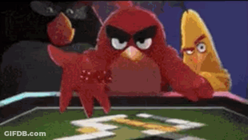 Two Angry Birds Playing Game GIF