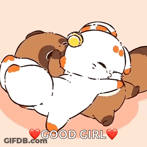 Two Animals Hugging Saying Good Girl GIF