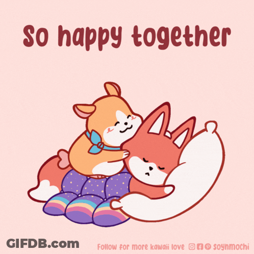 Two Animals Hugging So Happy Together GIF