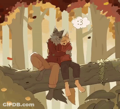 Two Animals Sitting On Tree Branch Saying 3 GIF