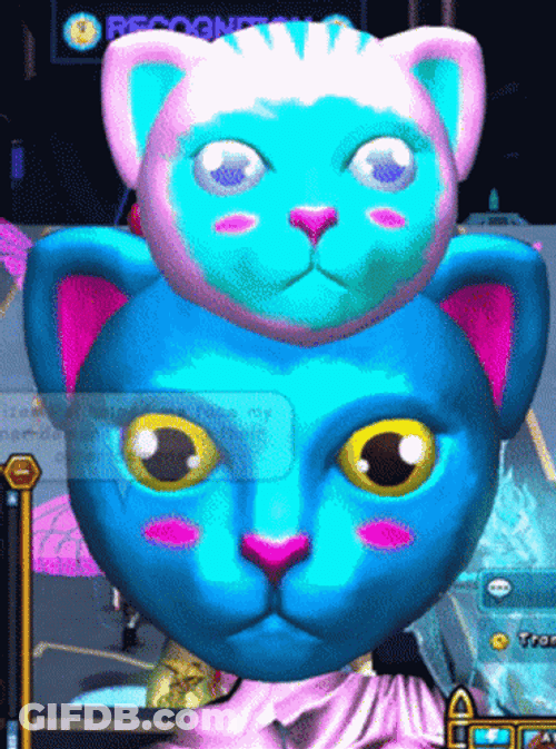 Two Animated Smurf Cat Meme GIF