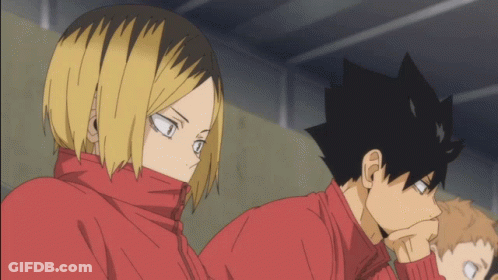 Two Anime Characters Are Sitting Next To Each Other And One Has A Red Jacket On GIF