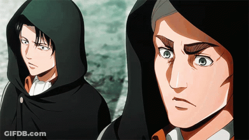 Two Anime Characters Are Standing Next To Each Other And One Has A Hood On His Head GIF