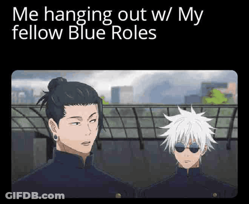 Two Anime Characters Are Standing Next To Each Other In A City . GIF