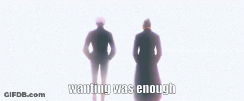 Two Anime Characters Are Standing Next To Each Other With The Words `` For Me It Was Enough '' . GIF