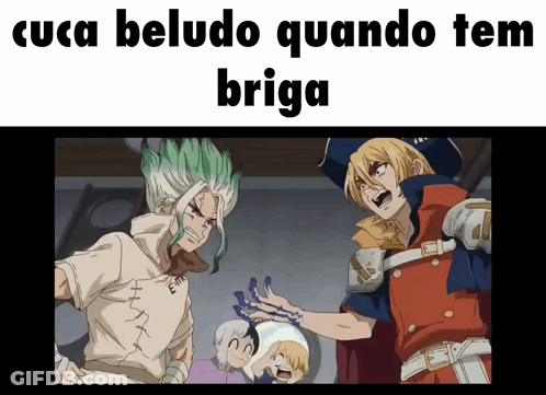 Two Anime Characters Cuca Beludo Quando Tem Briga GIF