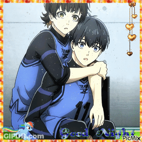 Two Anime Characters Good Night GIF
