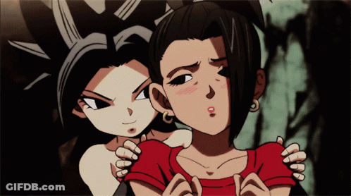 Two Anime Characters Hugging One In Red Shirt GIF