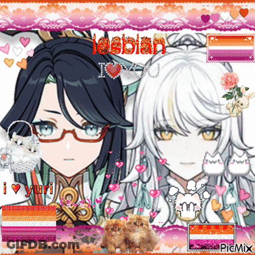 Two Anime Characters Lesbian I Love You GIF