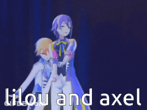 Two Anime Characters Lilou And Axel GIF