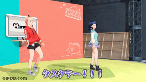 Two Anime Characters Looking At Camera GIF