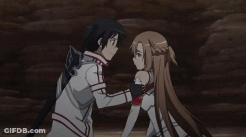Two Anime Characters Looking At Each Other Tokyo MX GIF