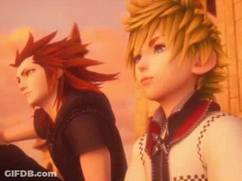 Two Anime Characters Looking Up At Sky GIF