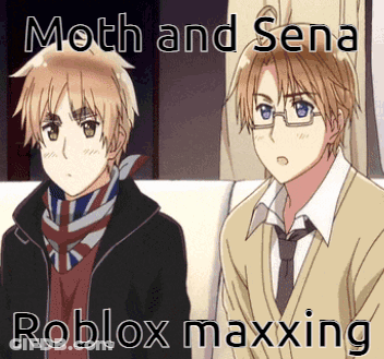 Two Anime Characters Moth And Senal Roblox Maxxing GIF