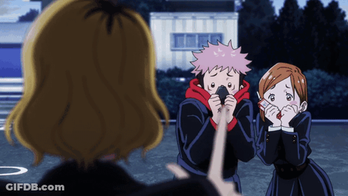 Two Anime Characters One Covering Mouth GIF