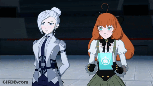 Two Anime Characters One Holding Book GIF