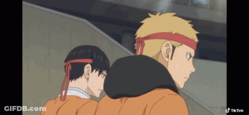 Two Anime Characters One With Red Headband GIF