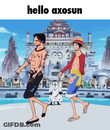 Two Anime Characters Saying Hello Axosun At Castle GIF