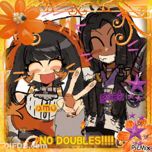 Two Anime Characters Saying No Doubles GIF