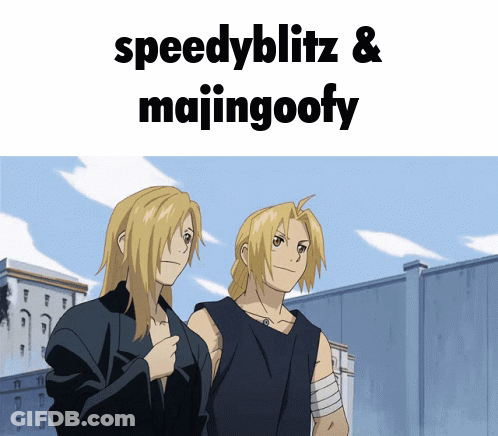 Two Anime Characters Speedyblitz & Majingoofy GIF