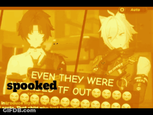 Two Anime Characters Spooked TF Out GIF