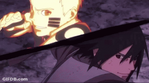 Two Anime Characters Standing In Dark Room GIF