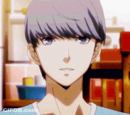 Two Anime Characters Standing In Room GIF