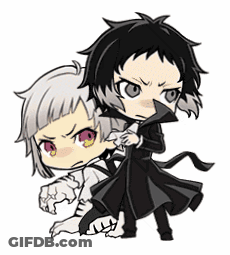 Two Anime Characters Standing Together GIF